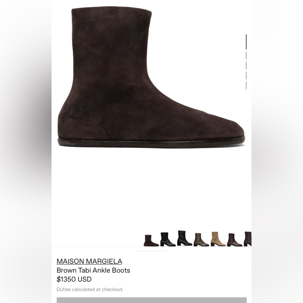 Authentic Maison Martin Margiela Dark Brown Ankle Boots, comes w original box